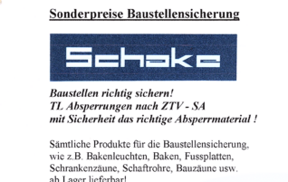 Sonderpreise Baustellensicherung April 2026